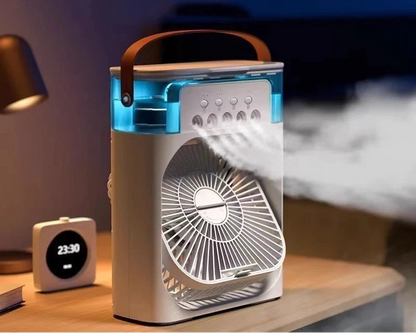 New 3 In 1 Fan AIr Conditioner Household Mini Air Cooler LED Night Light Portable Humidifier Air Adjustment Fan Office Home Fan